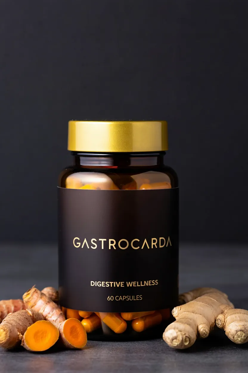 Gastrocarda natural supplement packaging with botanical ingredients visible